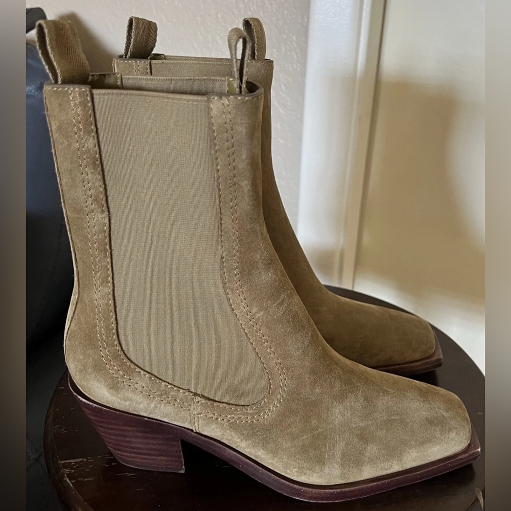 Loeffler Randall NAT Mid Western Ankle Chelsea SUEDE Boots US 6 - Picture 2 of 6